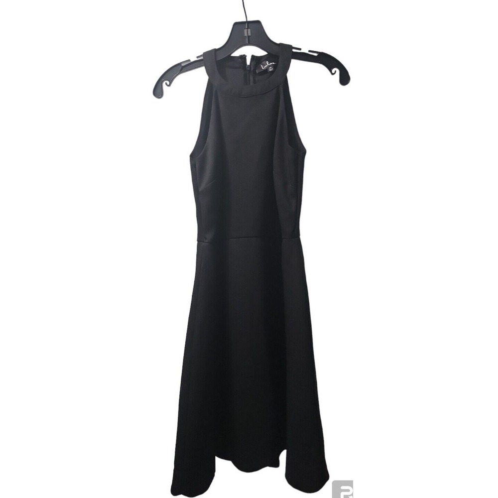 Lulus Black Halter Neck‎ Fit & Flare Party Dress Sleeveless Size S